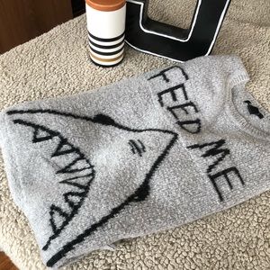 EUC “Feed Me” Oversized Gray Shark Sweater